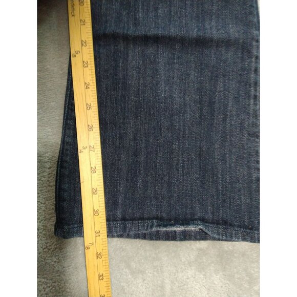 NYDJ Jeans Womens 16 Blue Denim Billie Mini Boot Cut Dark Wash Flap Pockets - Picture 5 of 11